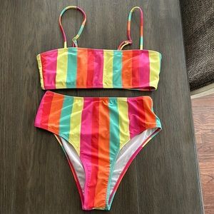 Fun rainbow colored bathing suit